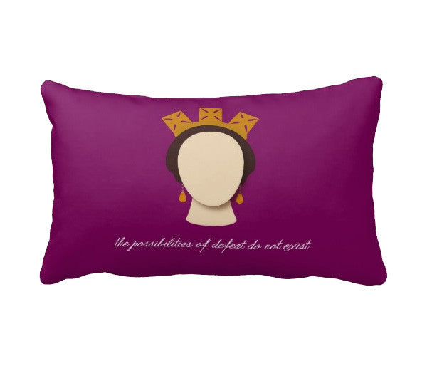 Queen Victoria "the Possibilities of Defeat Do Not Exist" Accent Pillow