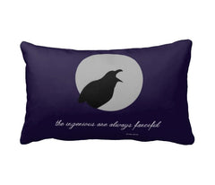 Edgar Allan Poe "Ingenious" Raven Accent Pillow